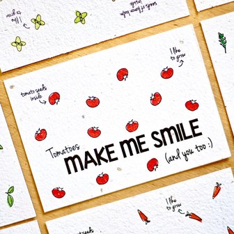 bloeikaart make me smile tomaten