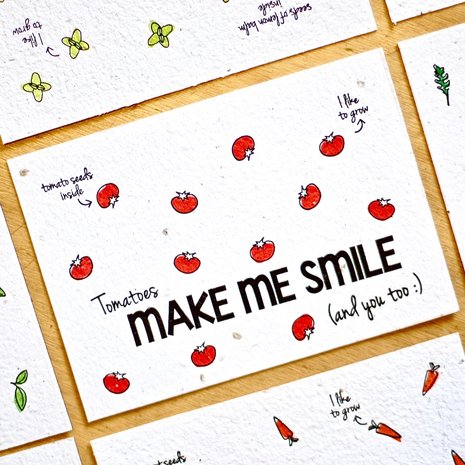 bloeikaart make me smile tomaten