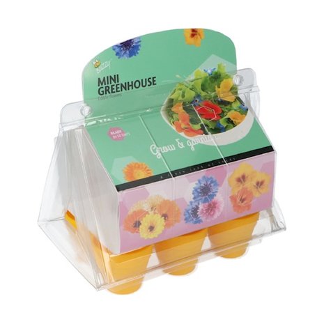 Mini greenhouse eetbare bloemen