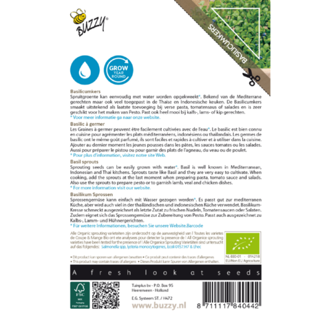 Buzzy® Organic Sprouting Basilicumkers (BIO)
