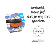 Bedankt, lieve juf dat je mij liet groeien - vergeet me nietje Bedankt, lieve juf dat je mij liet groeien - vergeet me nietje